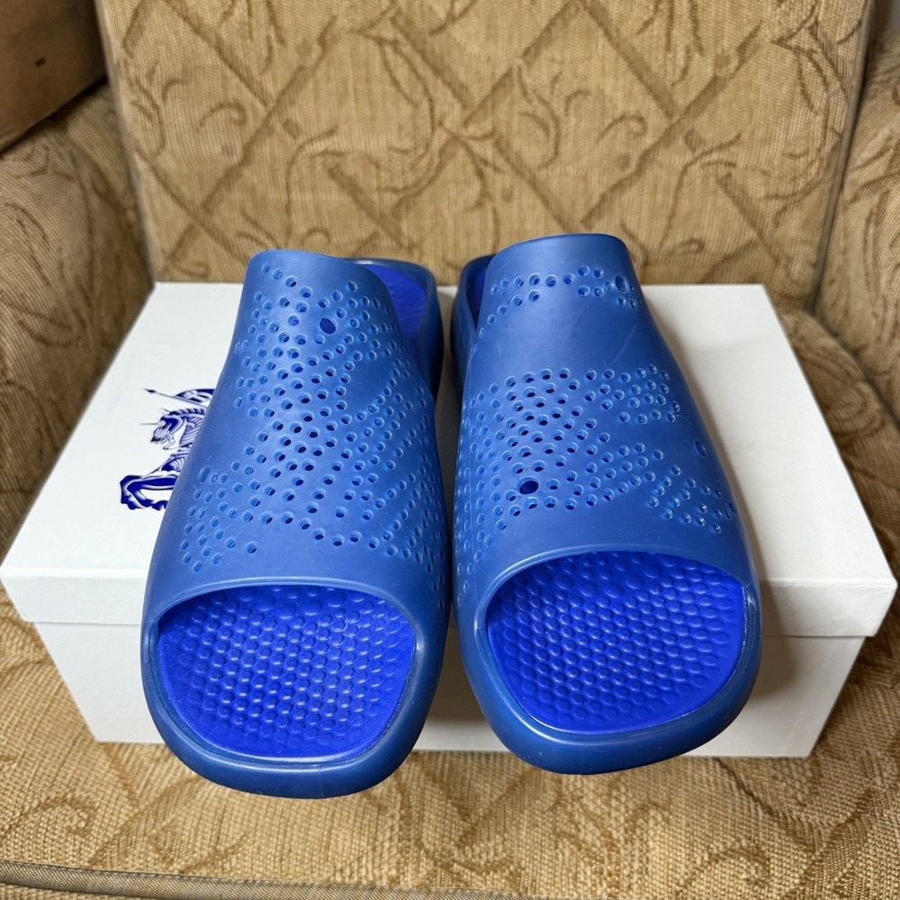 Burberry Men's "Stingray" Rubber Pool Slide Flip Flop Midnight Shoes US 8 EU 41 - Picture 5 of 9